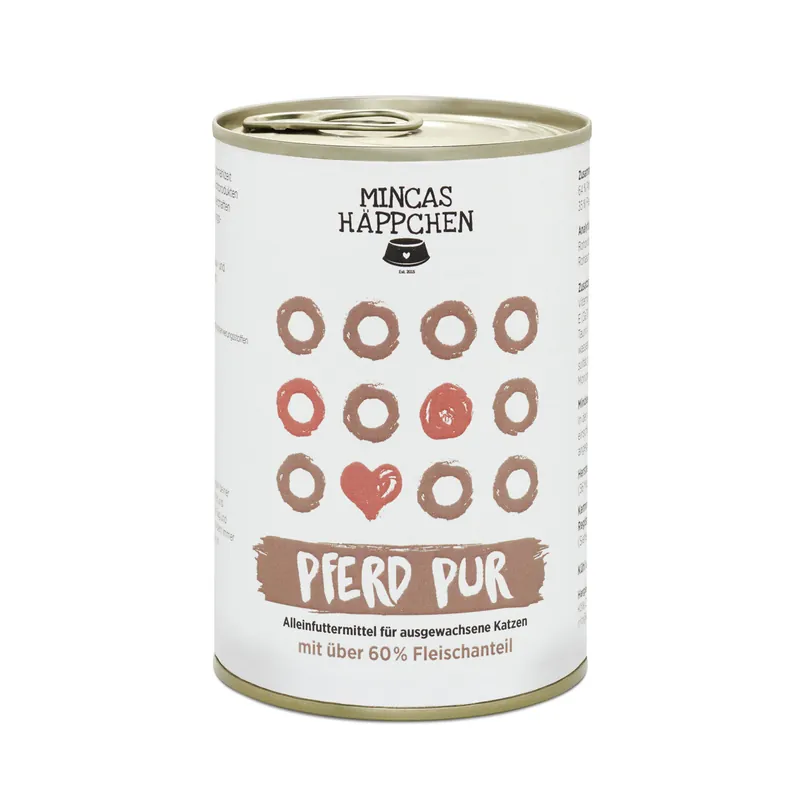 Aktuell Sparpaket 6 x 400 g Mincas Häppchen Feinstes Pferd pur Katzen Nassfutter